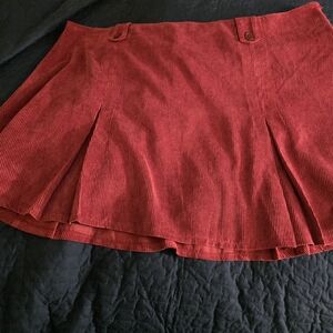Modcloth A-Line Red Corduroy Skirt